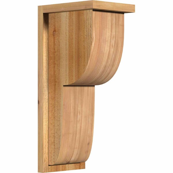 Ekena Millwork Crestline Rough Sawn Corbel w/Backplate, Western Red Cedar, 8"W x 10"D x 22"H COR08X10X22CRE01RWR - main